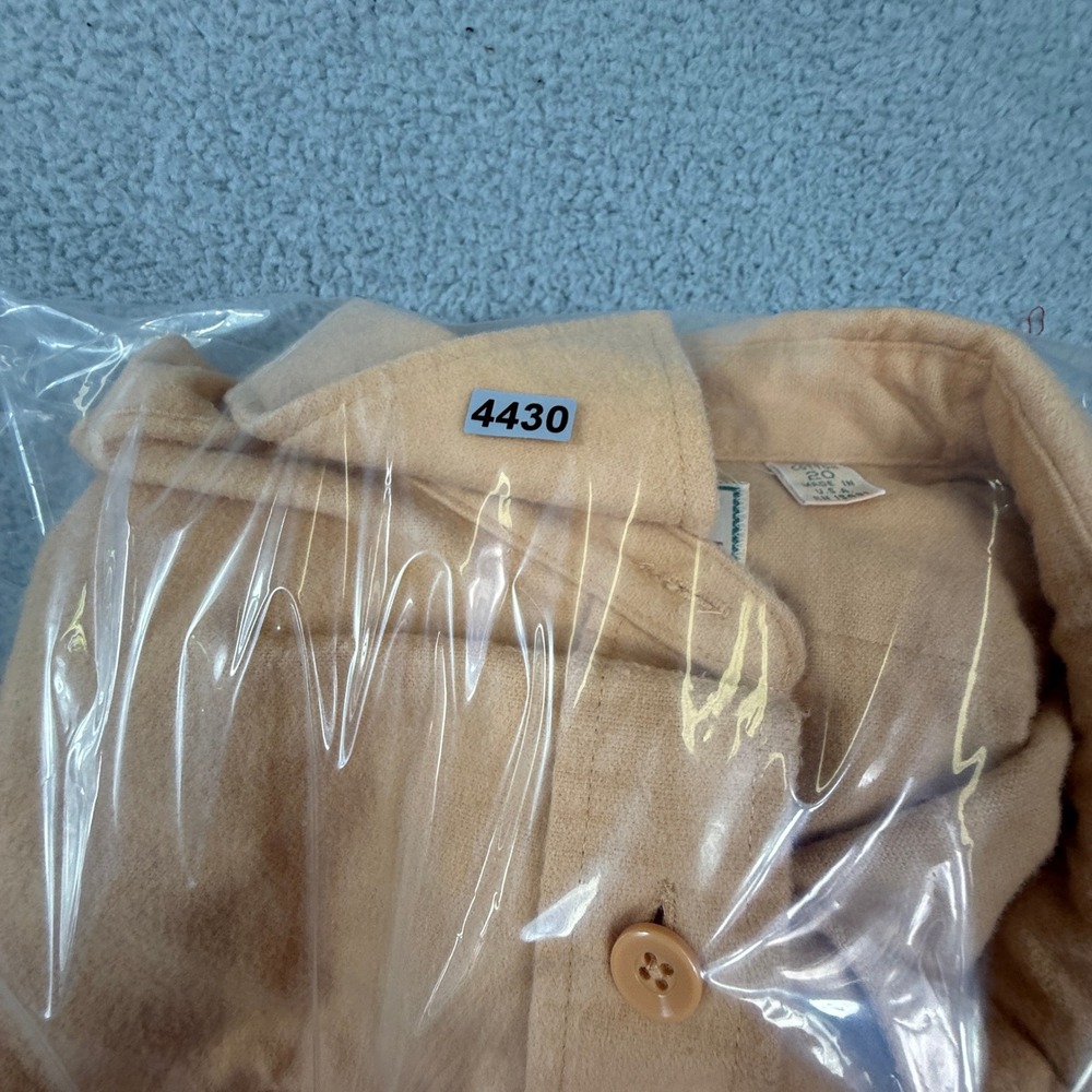 Vintage L.L. Bean Chamois Cloth Shirt Mens Tan Cotton Button Front USA‎ Made - Picture 9 of 9